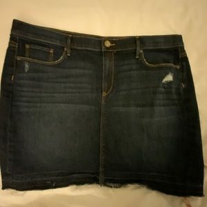 LOFT OUTLET Denim Skirt Frayed hem